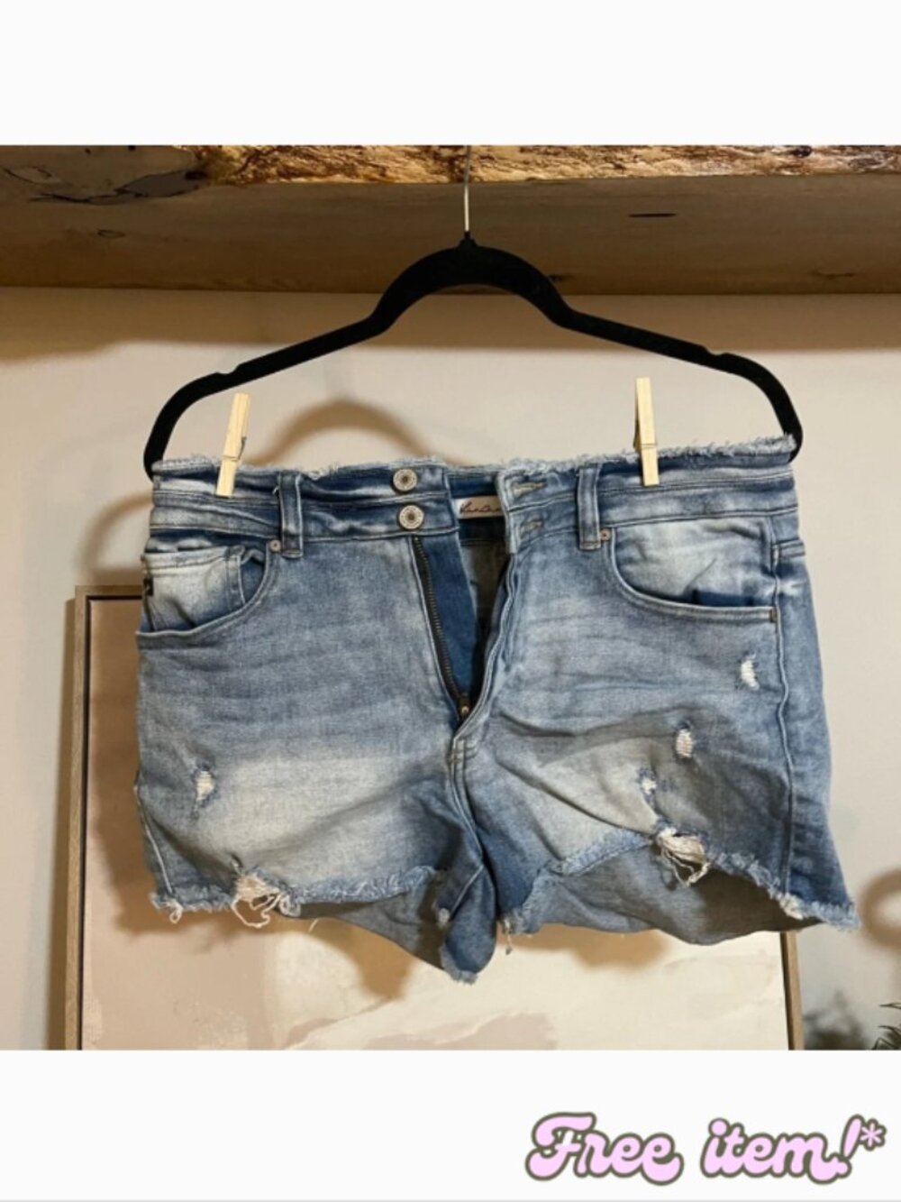 KanCan Light Blue Distressed Jean Mini Shorts